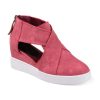 Brinley Co. Womens Athleisure D'orsays Criss-cross Sneaker Wedges